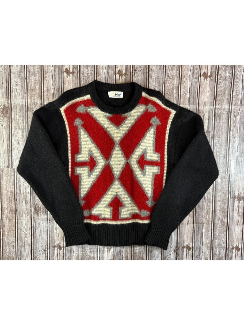 PRINGLE OF SCOTLAND 100% Scottish Shetland Wool Knit Sweater size L 90's vintage
